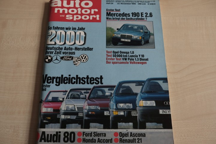 Deckblatt Auto Motor und Sport (24/1986)